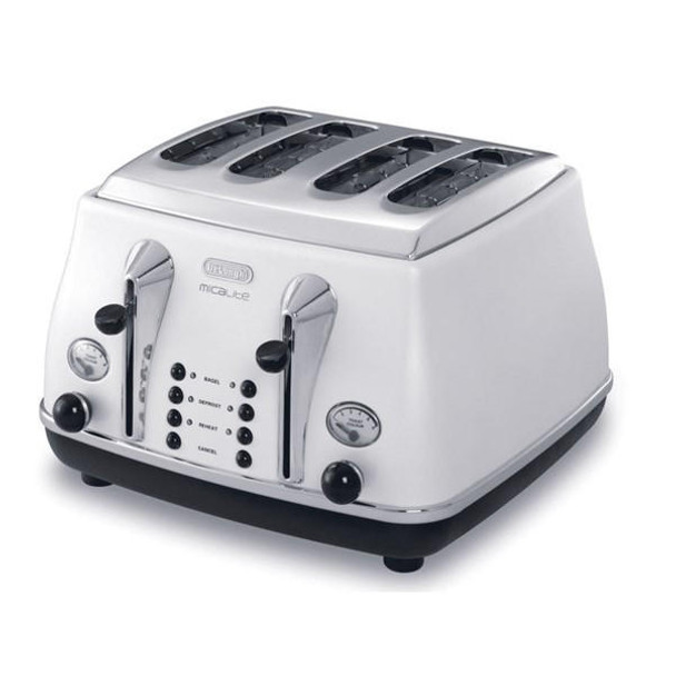 Delonghi Icona Micalite 4 Slice Toaster | White | CTOM4003W