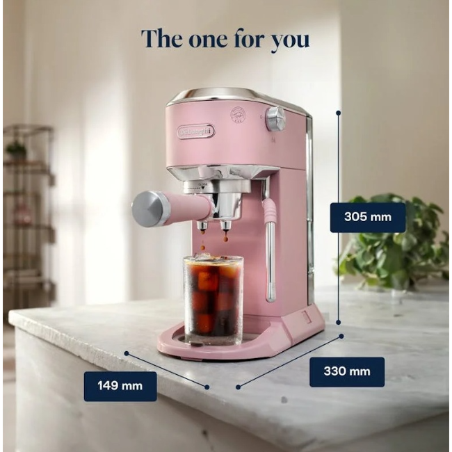 DeLonghi Dedica Duo Coffee Machine | Pink | EC890.PK - Image 9
