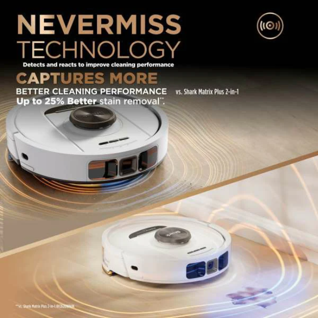 Shark PowerDetect NeverTouch Pro 2in1 Robot Vac & Mop  - White | RV2800ZEUKWH - Image 9