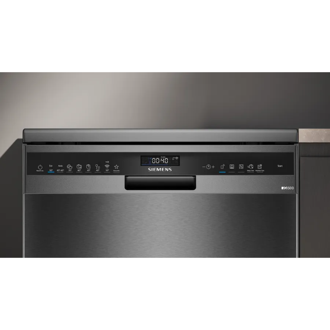 Siemens IQ500 Free-Standing Dishwasher - Black Steel | SN25EC13CE - Image 3 Siemens IQ500 Free-Standing Dishwasher - Black Steel | SN25EC13CE - Image 3