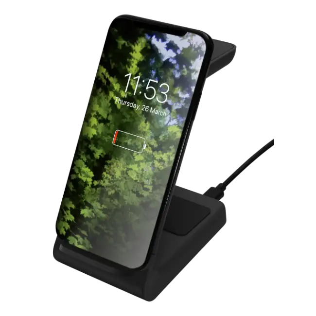 Deltaco 3-in-1 Wireless Qi Charger | Black | QI1037 - Image 3