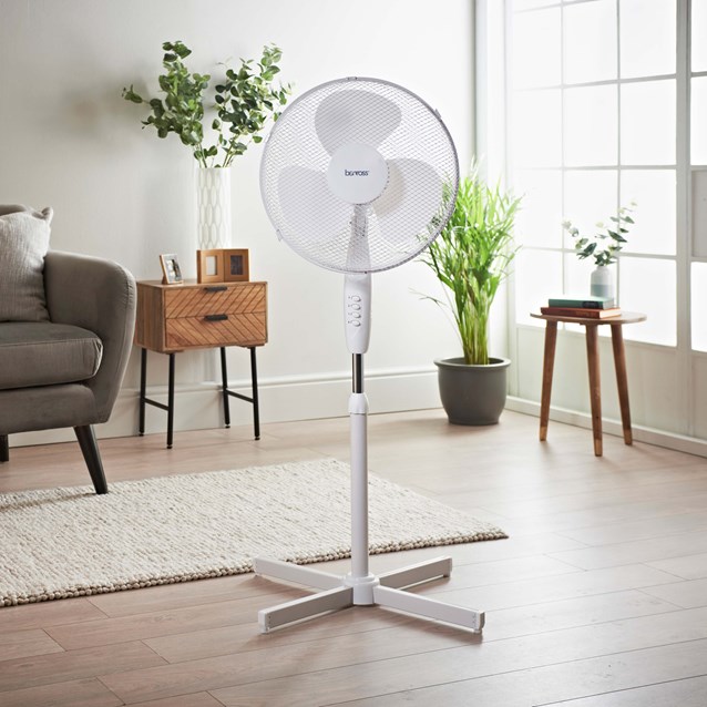 Oscillating Fan 3 Speed | 16" Adjustable Height - White | 439309 - Image 2
