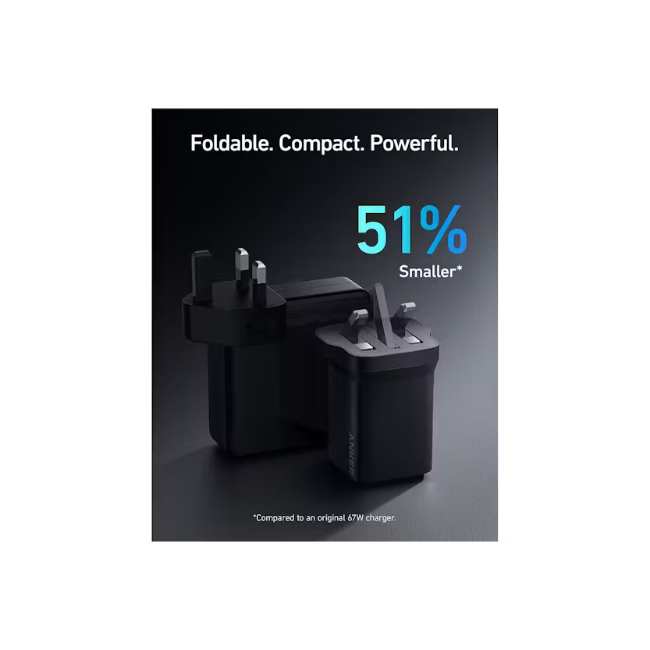 Anker 67W GaN Charger | 3 Ports | Black | A2669213 - Image 3