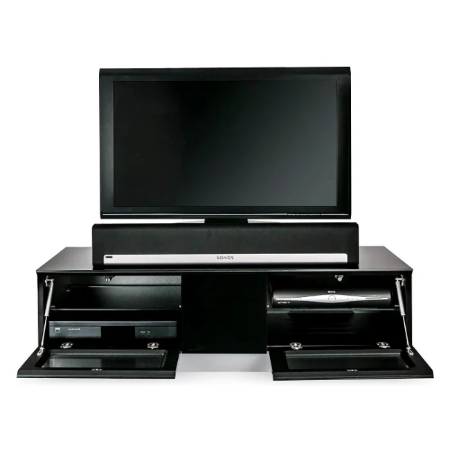 Alphason Wooden TV Stand 1250mm - Black | EMTMOD1250-BLK