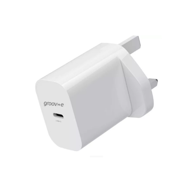 Groove USB-C 25w Charger With USB-C to USB-C Cable | White | GVMA112WE  - Image 3