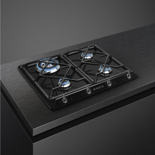 Smeg Victoria 60cm 4 Burner Gas Hob - Black | SR964NGH - Image 4