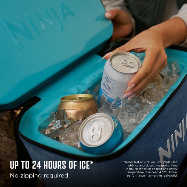 Ninja FrostVault Go 23L 36-Can Backpack Soft Cooler | Lakeshore Blue | FF136EUUKNV - Image 4