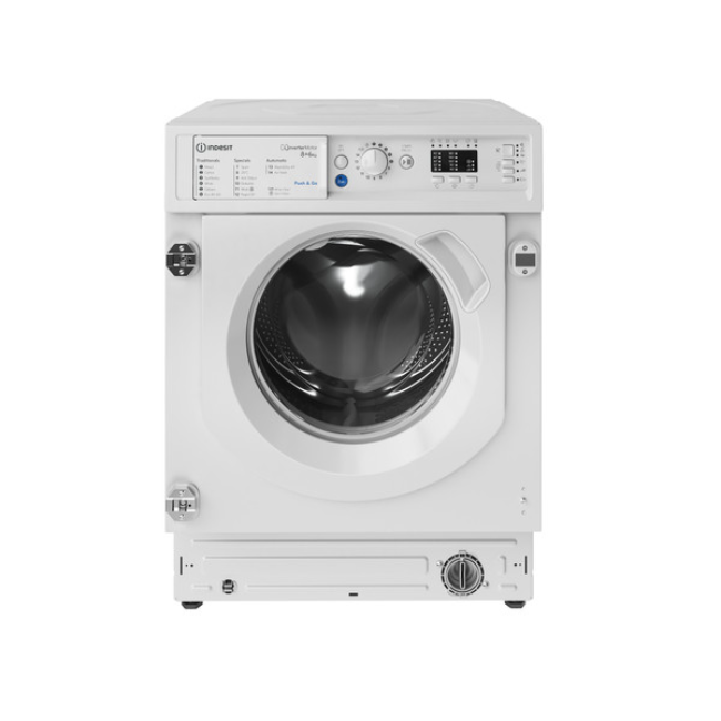 Indesit Push&Go Integrated Washer Dryer - White | BIWDIL861485UK - Image 1 Indesit Push&Go Integrated Washer Dryer - White | BIWDIL861485UK - Image 1
