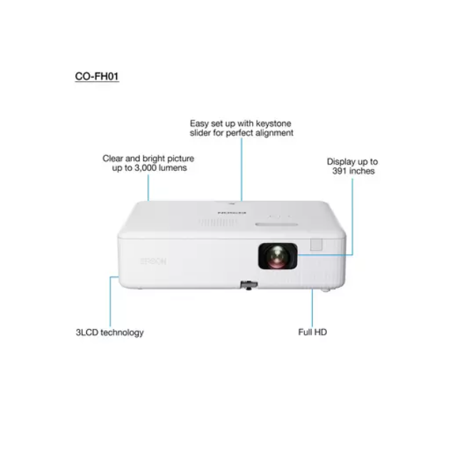 Epson Full HD 1080 Projector - White | CO-FH01 - Image 9