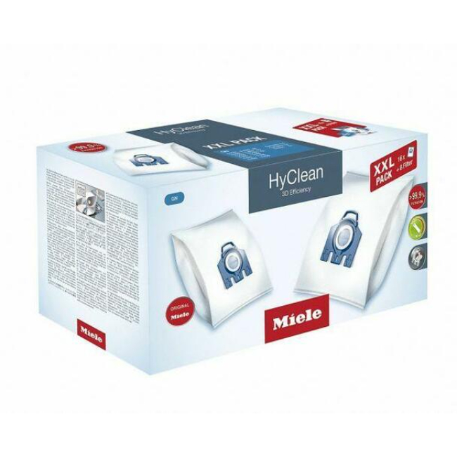 Miele HyClean 3D GN Vacuum Bags 16 Pack plus Filters | 10408410 - Image 1 Miele HyClean 3D GN Vacuum Bags 16 Pack plus Filters | 10408410 - Image 1