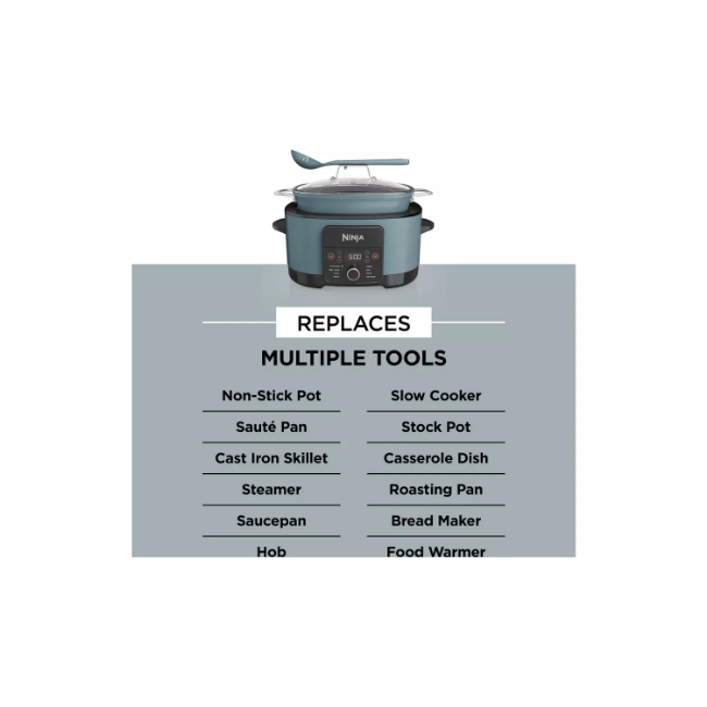 Ninja Foodi 8-In-1 Slow Cooker - Sea Salt Grey | MC1001UK - Image 3 Ninja Foodi 8-In-1 Slow Cooker - Sea Salt Grey | MC1001UK - Image 3