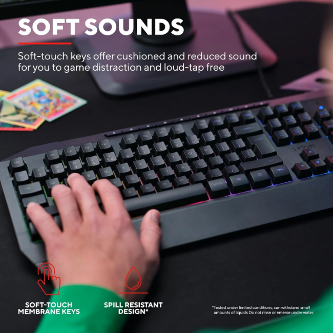 Trust Evocx Illuminated Gaming Keyboard | Black | T24726 - Image 3