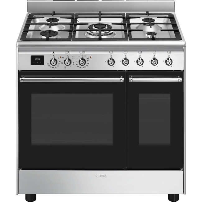 Smeg 90cm Range Cooker Dual Fuel - Stainless Steel | CX92GM Smeg 90cm Range Cooker Dual Fuel - Stainless Steel | CX92GM