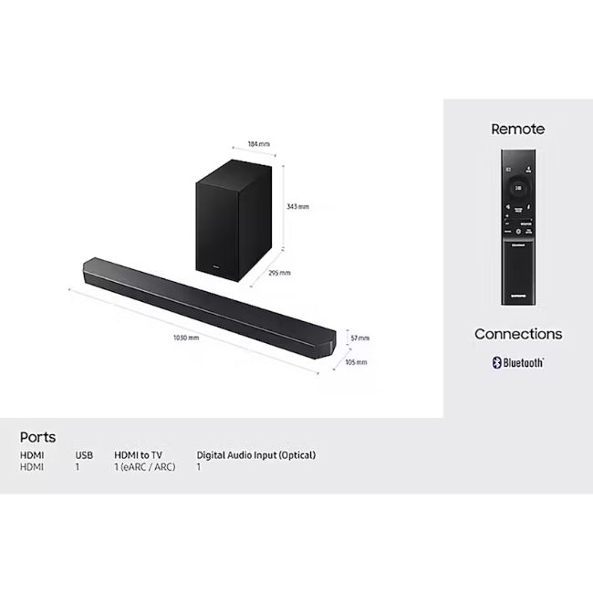 Samsung Q600F 3.1.2ch Soundbar with Subwoofer - Black | HW-Q600F-XU - Image 11