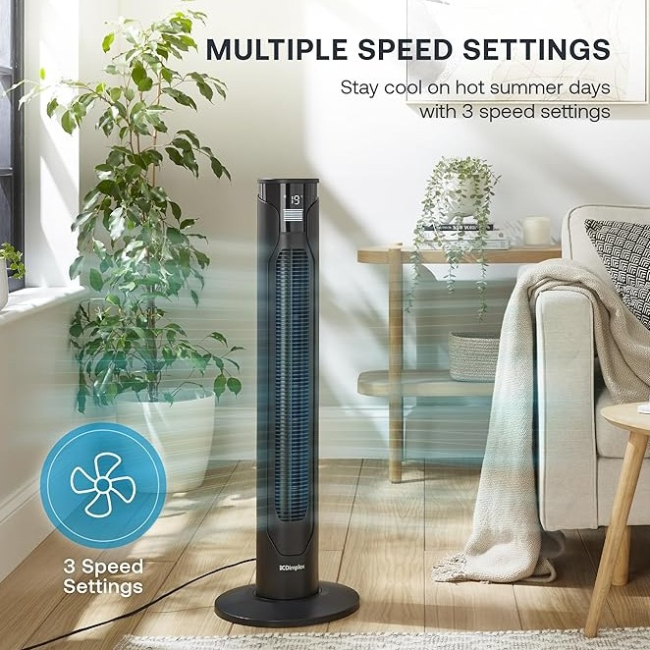 Dimplex Tower Cooling Fan | Quiet Cooling | Black | DXACF - Image 3