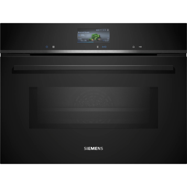 Siemens IQ700 Built-In Compact Oven with Microwave Function 60x45cm - Black | CM776G1B1B