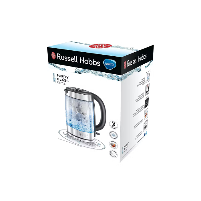 Russell Hobbs 1.5L Purity Glass Brita Kettle | 20760-10 - Image 2