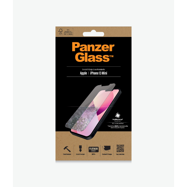 PanzerGlass iPhone 13 Mini Antibacterial Screen Protector | 2741 - Image 2 PanzerGlass iPhone 13 Mini Antibacterial Screen Protector | 2741 - Image 2