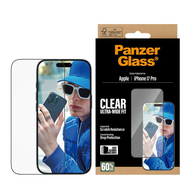 PanzerGlass Screen Protector iPhone 17 Pro | Ultra Wide Fit | PG99748