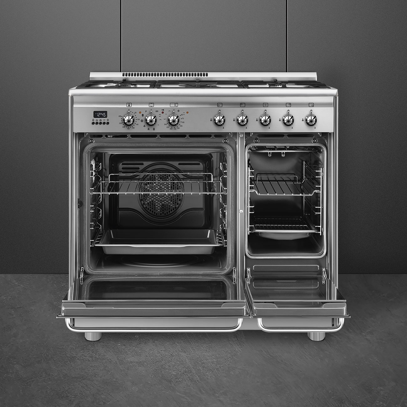 Smeg 90cm Range Cooker with Gas Hob - Stainless steel | CG92PX9 - Image 5