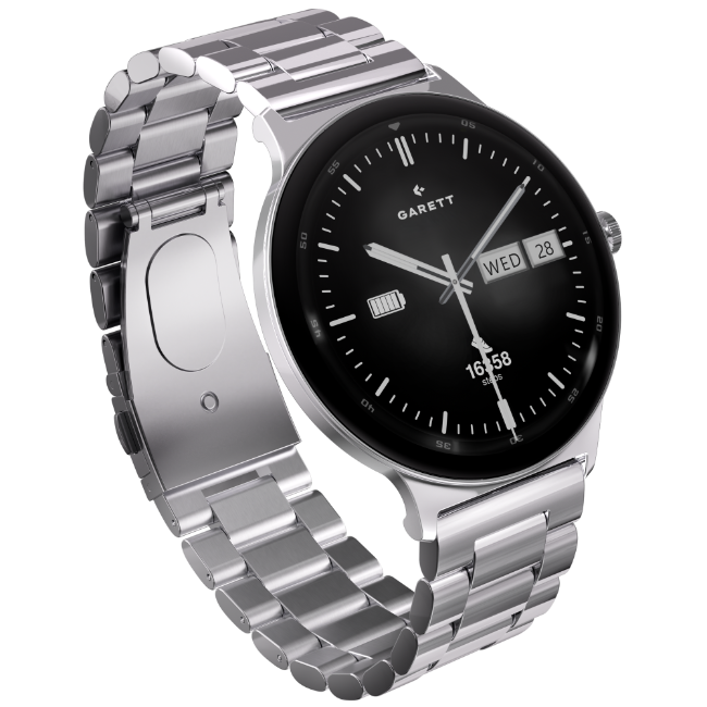 Garett Quantum Smartwatch - Silver Steel | QUANTUM-SILVR - Image 2