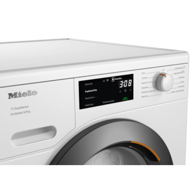 Miele EcoSpeed 8kg Heat Pump Dryer - White | TEC645WP - Image 3