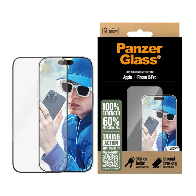 Panzer Apple iPhone 16 Pro Screen Protector | Ultrawide Fit | 2862