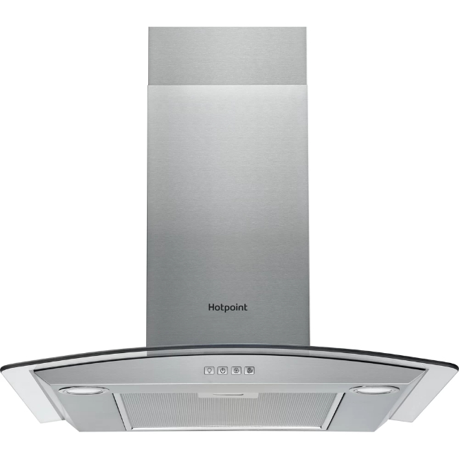Hotpoint 60cm Chimney Cooker Hood - Stainless Steel & Glass | PHGC64FLMX Hotpoint 60cm Chimney Cooker Hood - Stainless Steel & Glass | PHGC64FLMX