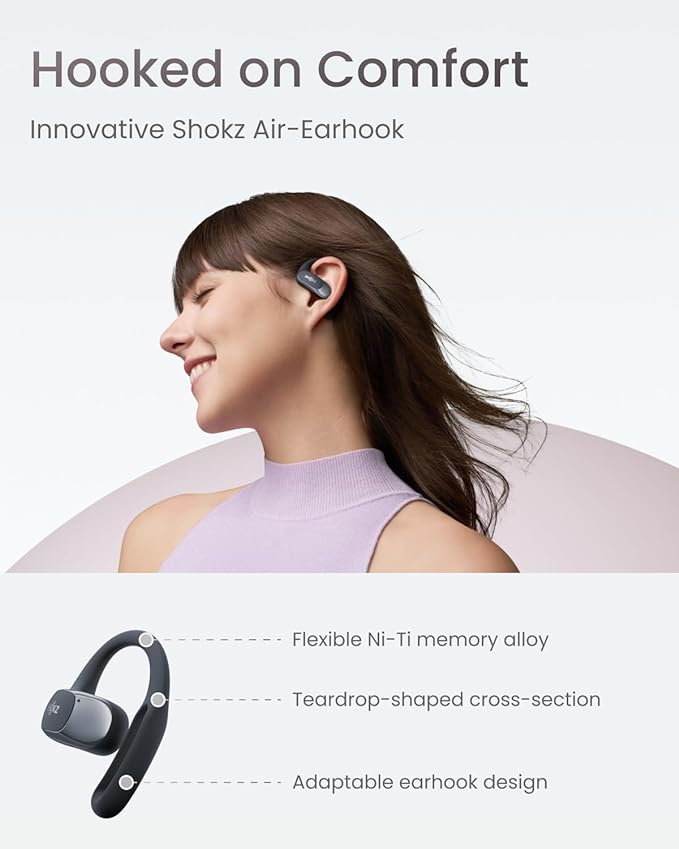 Shokz OpenFit Air True Wireless Earbuds - Black | 38-T511BK - Image 3