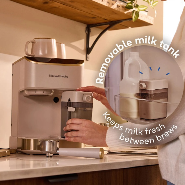 Russell Hobbs Café Genie Espresso Coffee Machine | Stone | 28760 - Image 6