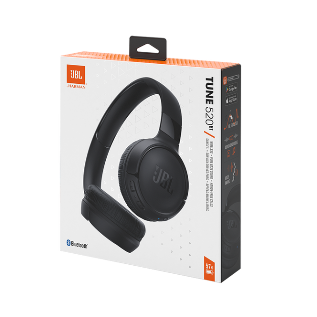 JBL Tune Wireless On Ear Headphones - Black | JBLT520BTBLKEU - Image 10