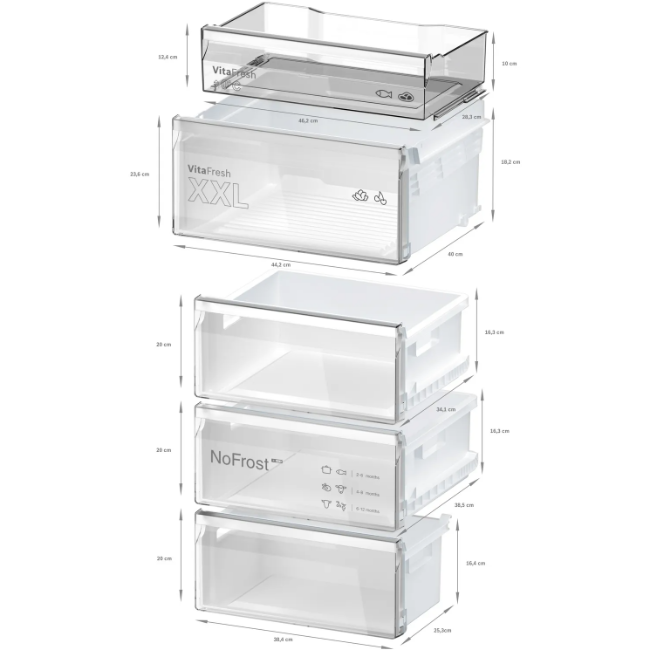 Bosch Series 4 Free-Standing Fridge-Freezer - Stainless Steel | KGN392LBFG - Image 2 Bosch Series 4 Free-Standing Fridge-Freezer - Stainless Steel | KGN392LBFG - Image 2