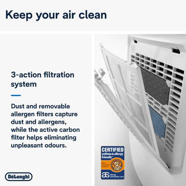 Delonghi Dehumidifier 12l - White | DEX212SF - Image 3