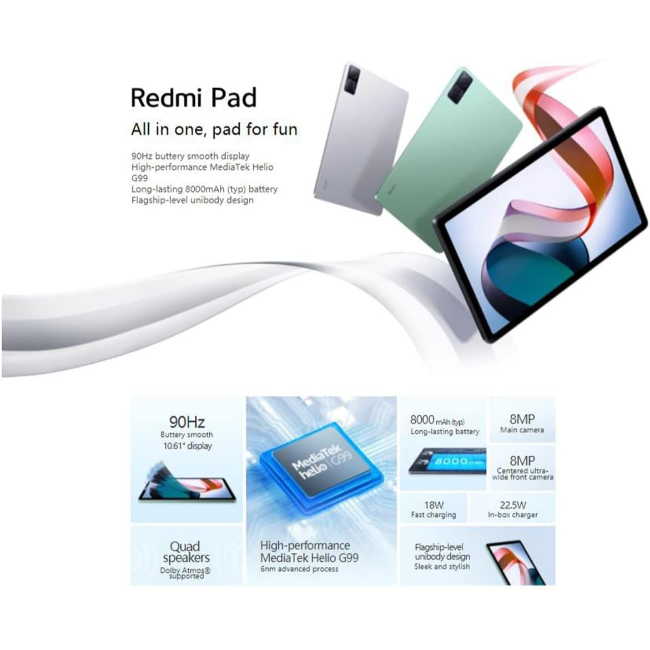 Xiaomi Redmi 11" Pad SE FHD Tablet 128GB - Grey | VHU4496EN - Image 5