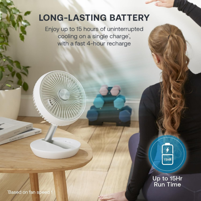 Dimplex Rechargeable Desk Fan | White | DXRCFN - Image 5