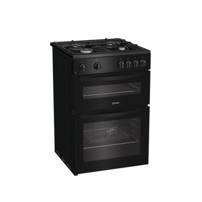 Indesit Gas Freestanding Double Cooker - Black | IDG6GB - Image 2