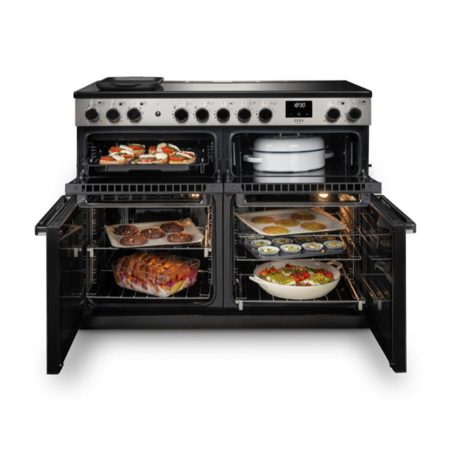 Rangemaster Edge Dual Fuel Range Cooker - Black and Chrome | EDDLO110DFGBLKCM1 - Image 2