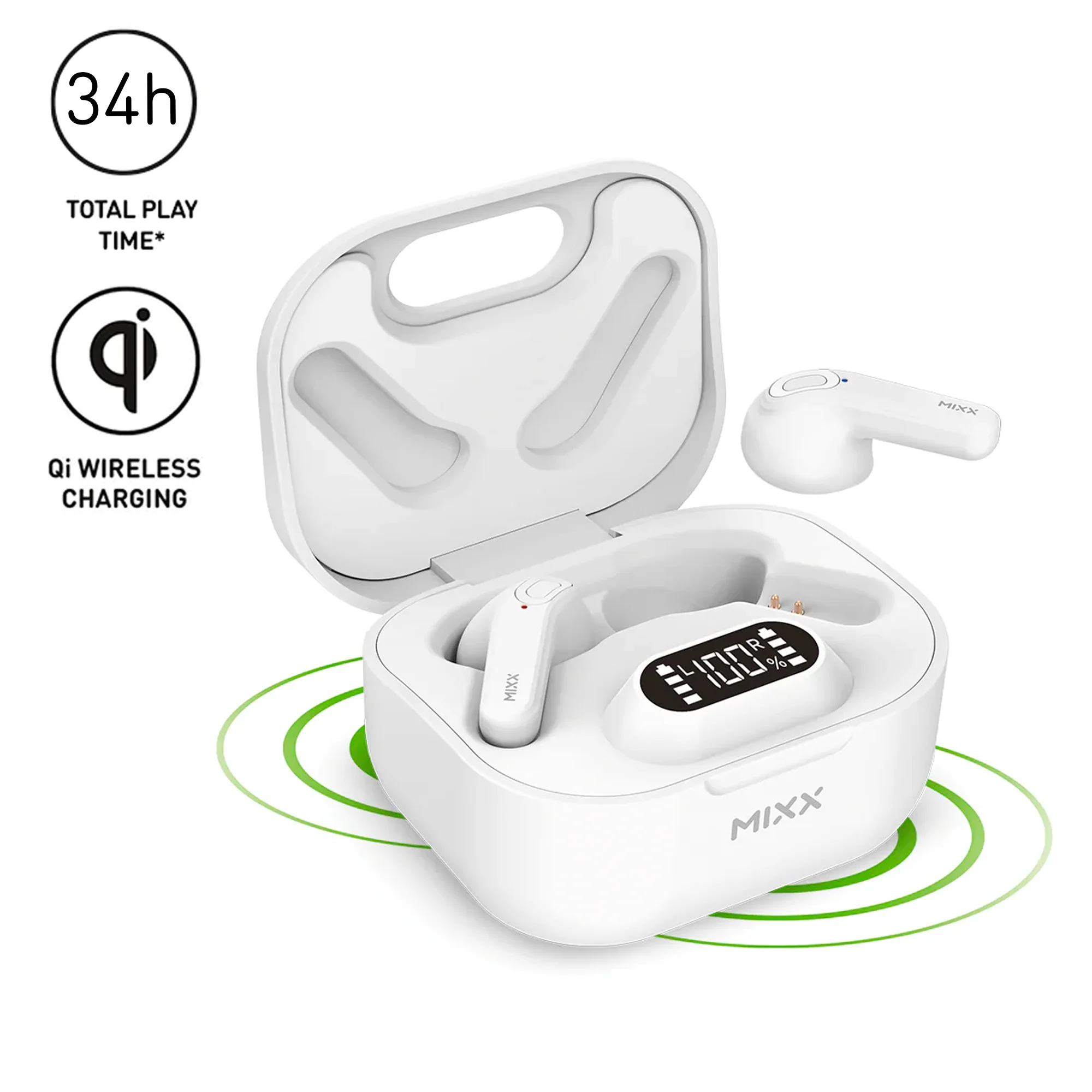 Mixx Streambuds Hybrid Charge Wireless Ear Buds - White | SBHB-VW-VW-148 - Image 2