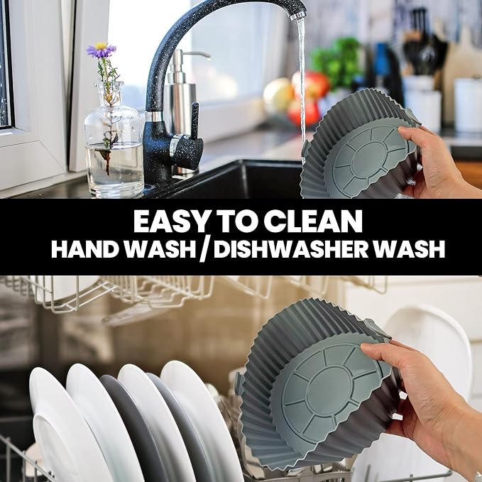 Schallen Circular Silicone Air Fryer Liner - 2 Pack | 325366 - Image 4 Schallen Circular Silicone Air Fryer Liner - 2 Pack | 325366 - Image 4