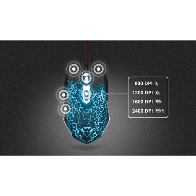 Trust GXT783 Izza Gaming Mouse & Mouse Pad - Black | T22736 - Image 3