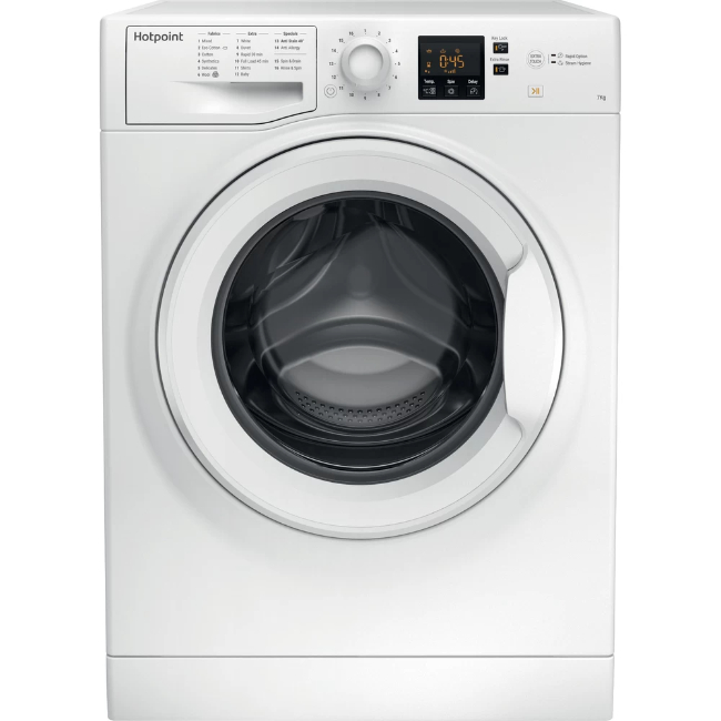 Hotpoint 7KG 1400 Spin Washing Machine White | NSWM 743U W UK N Hotpoint 7KG 1400 Spin Washing Machine White | NSWM 743U W UK N