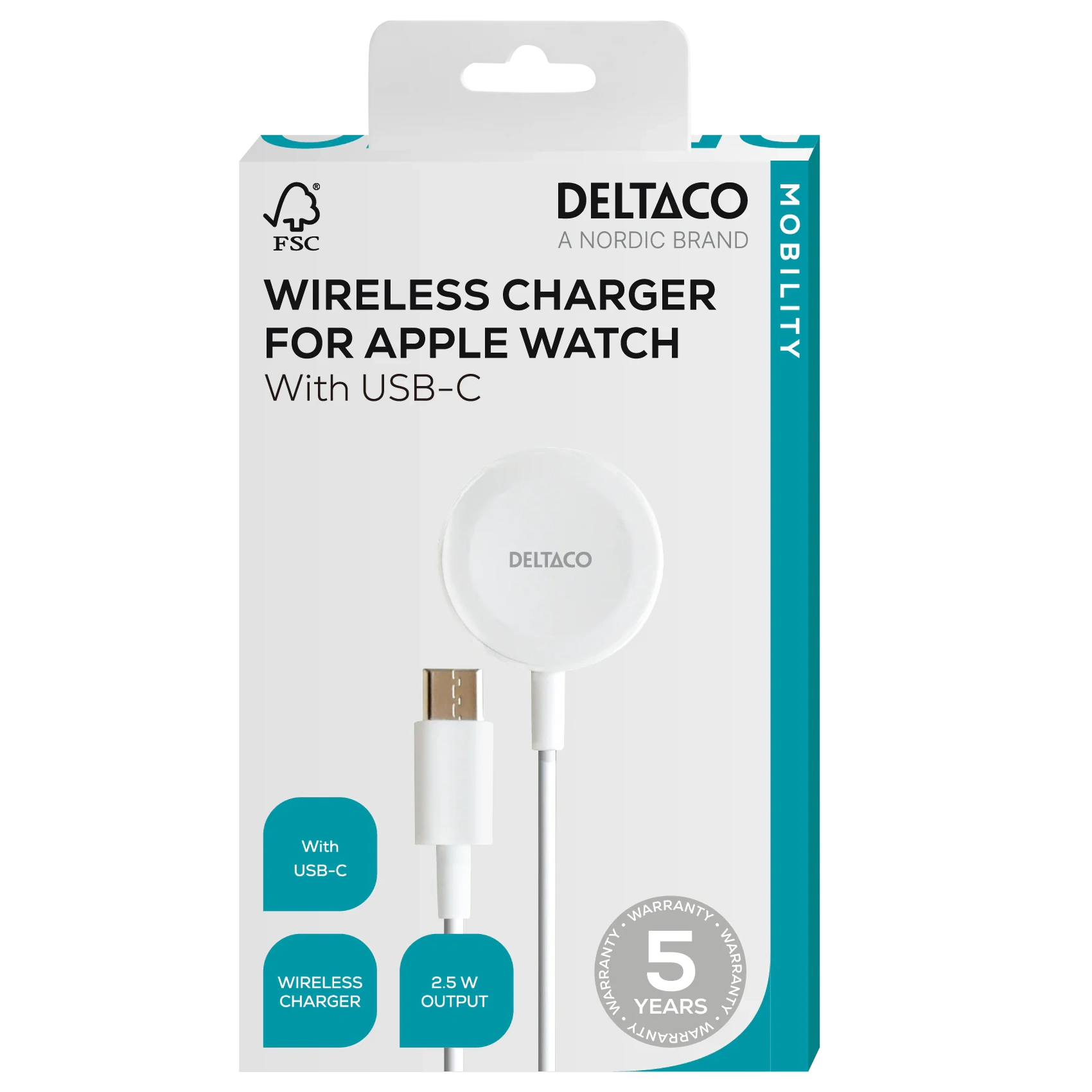 Deltaco Apple Watch Charger  USBC 1M | AWC101 - Image 4