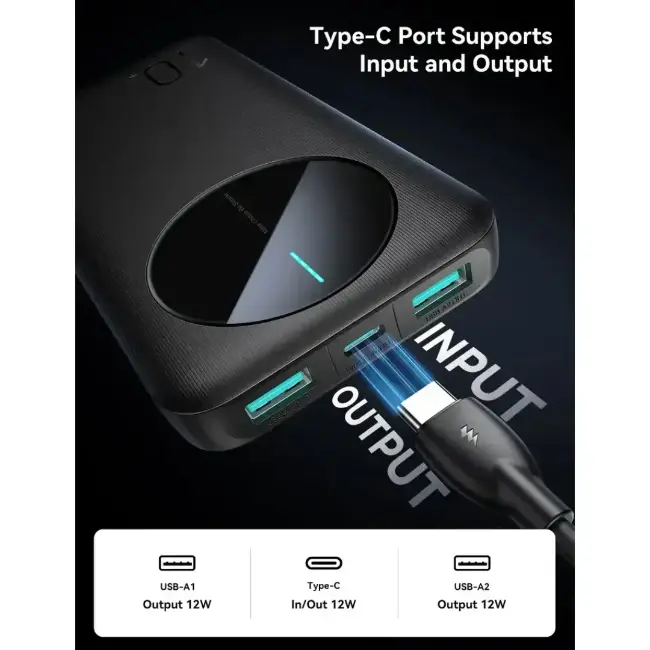 Joyroom 2.4A LED Power Bank | 10000mah | Black | HL-PB12B - Image 4