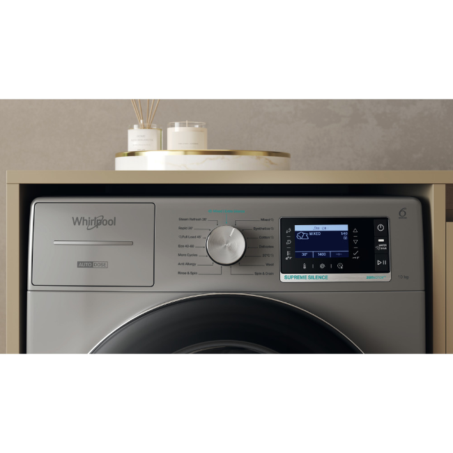 Whirlpool Freestanding Supreme Silence Washing Machine 10kg - Gunmetal | W809ADSSILENCEUK - Image 4