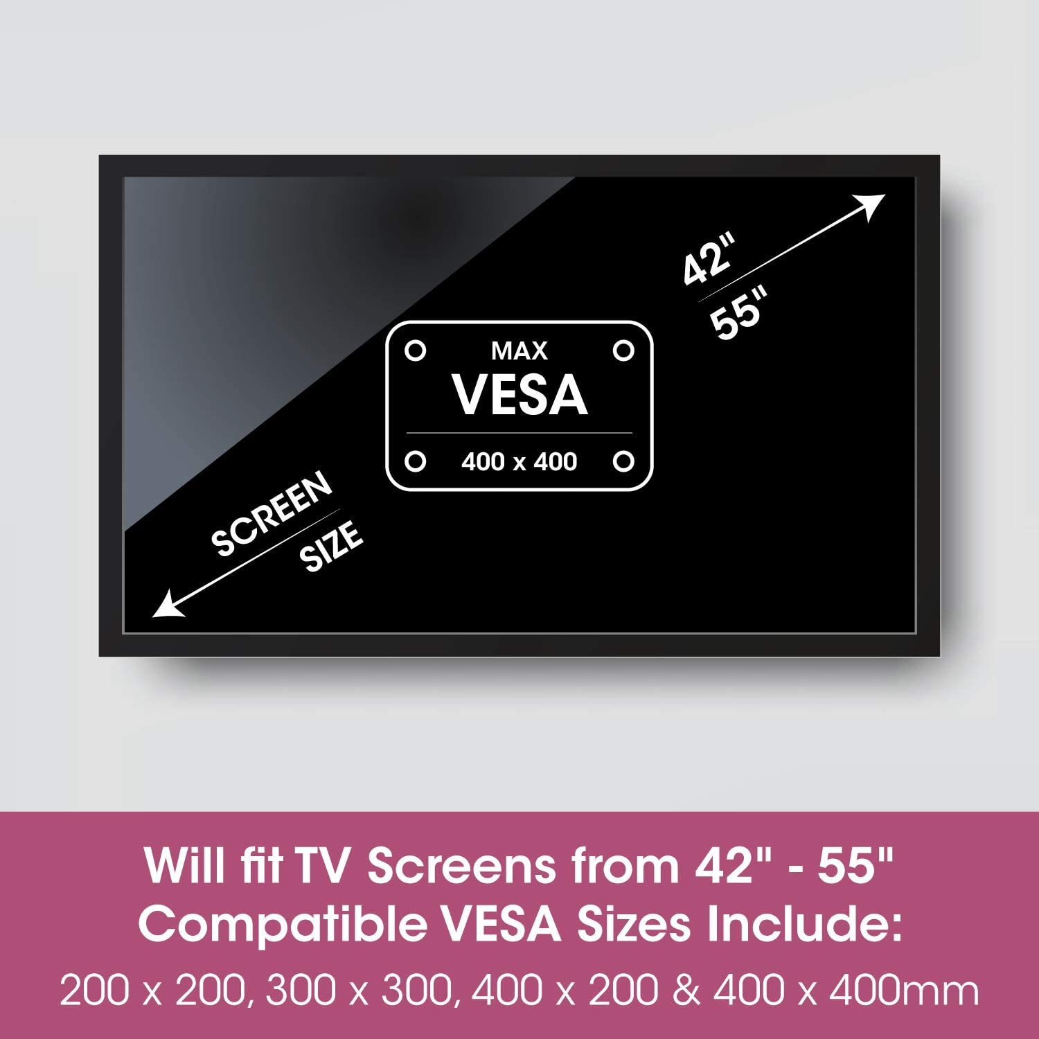 SLX Double Arm TV Bracket 42"-55", VESA 400 x 400 | 28088R | SLX-28088R