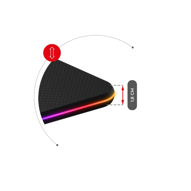 Huzaro LED Gaming Desk RGB - Black | HERO8.2-RGB - Image 7