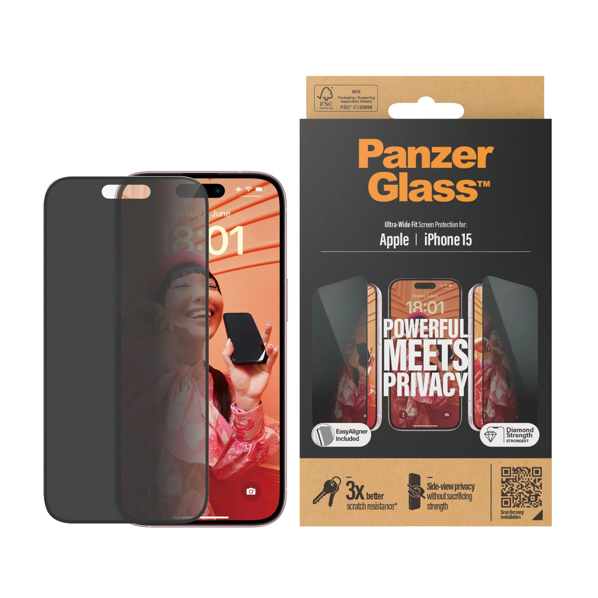 Panzerglass iPhone 15 Privacy Screen Protector | P2809 - Image 3