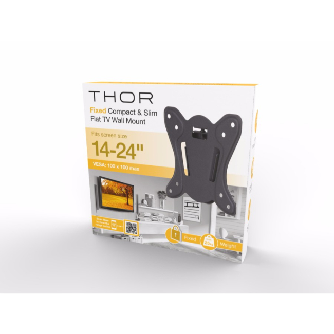 Thor 14-24" Compact Slim Fixed TV Wall Mount | 28080T - Image 2