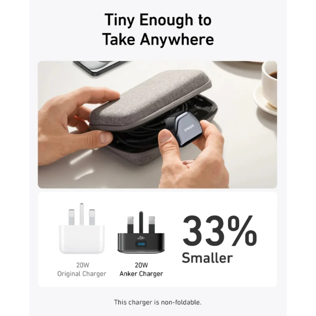Anker 511 Wall Charger Plug | USB-C | 20W | White | A2637V26 - Image 3