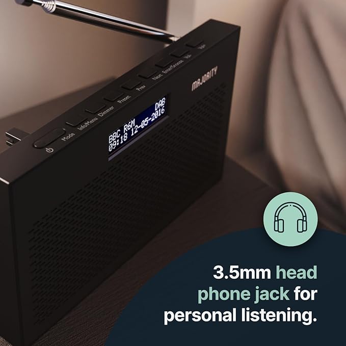 Majority Histon Digital Radio - Black | CB24DABBLK2UK - Image 5